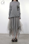 Marc Le Bihan 2590 series triple silk skirt collection French handmade MLB-2590-ZZHUI PEARL GREY